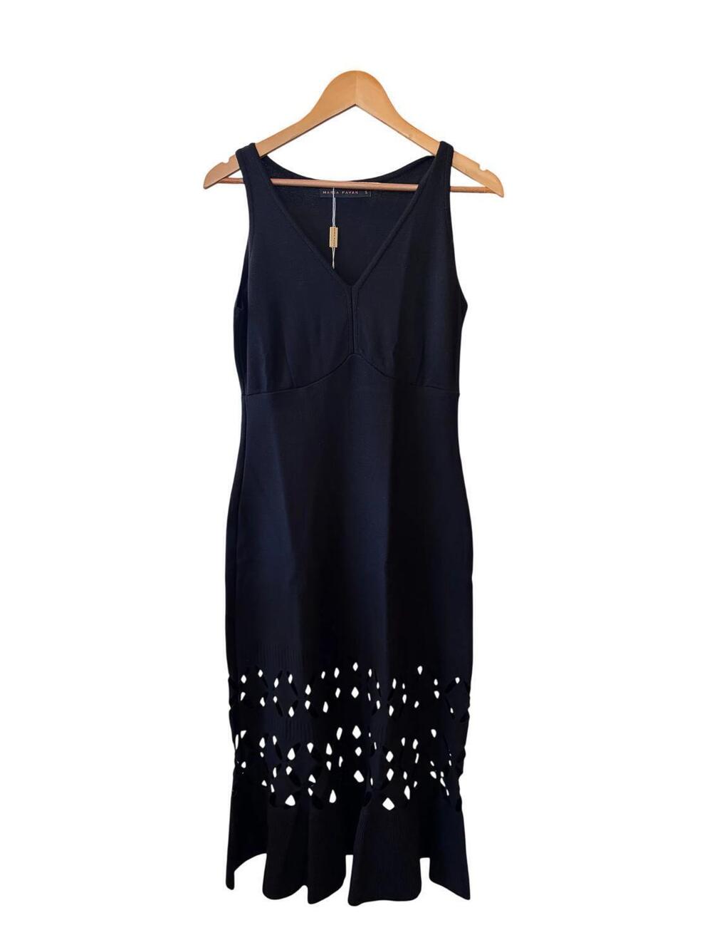 NEW MARIA PAVAN women's azalea long midi dress in black